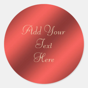 Rote Imitate Metallische Folie Anpassbare Aufklebe Runder Aufkleber