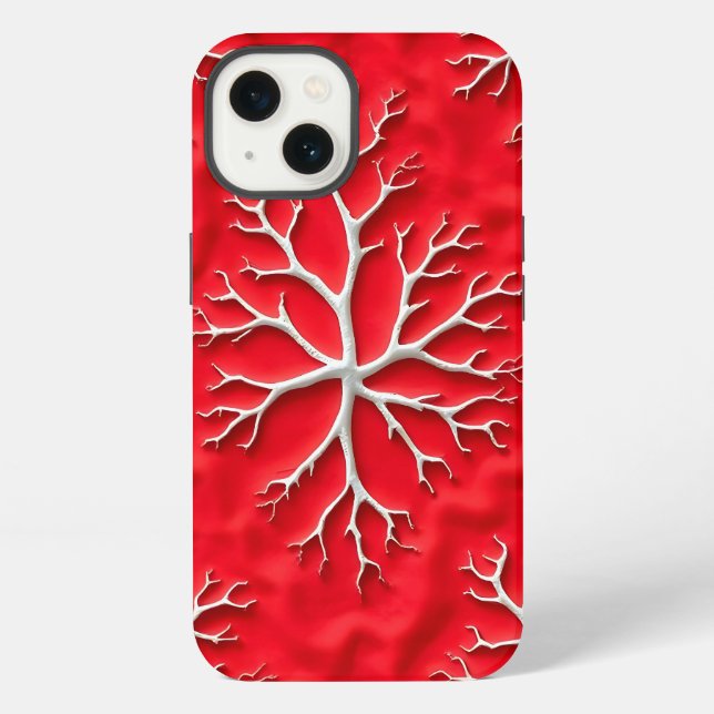 Rote iPhone-Hülle mit geprägtem Design iPhone Hülle (Rückseite)