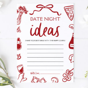Rote italienische Date Night Ideen Brautparty-Spie Einladung