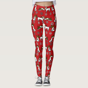 Rote Jack Russell Cartoon Leggings