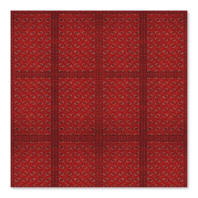 rote Jacquardmuster - orientalisches Teppichbild Tapete (Vorderseite)