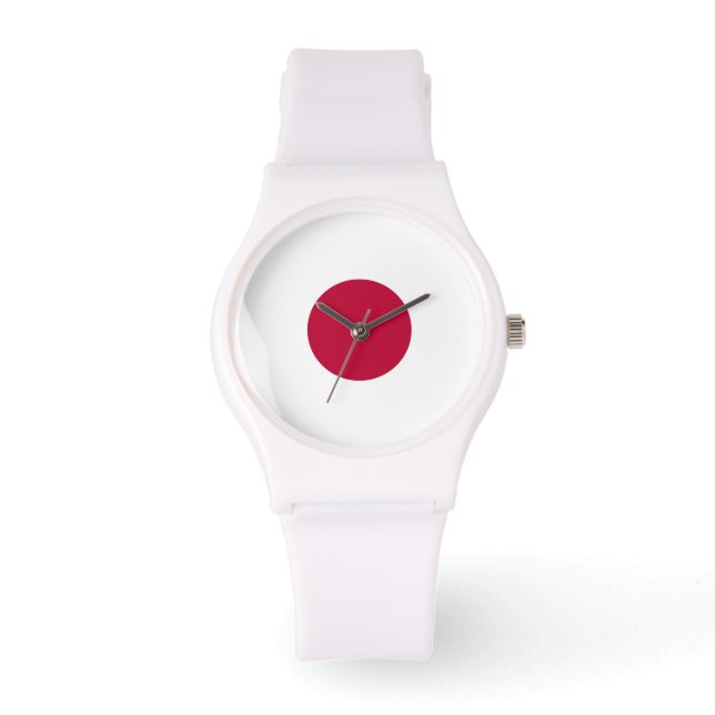 Rote Japan-Sonne Armbanduhr (Vorderseite)