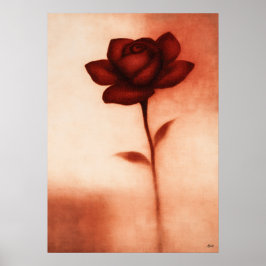 Rote japanische Blumenabstraktion Poster