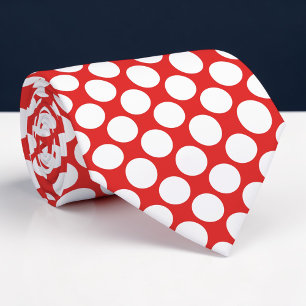 Rote Jumbo-Polka-Punkte-Halsbinden nach Maß Krawatte