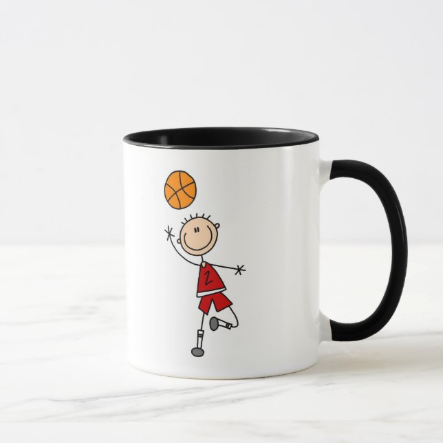 Rote Jungen-Basketball-T - Shirts und Geschenke Tasse (Rechts)