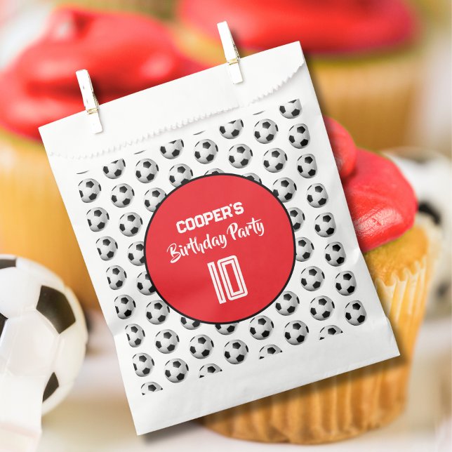 Rote-Jungen-Fußball-Geburtstagsfeier Geschenktütchen (Von Creator hochgeladen)