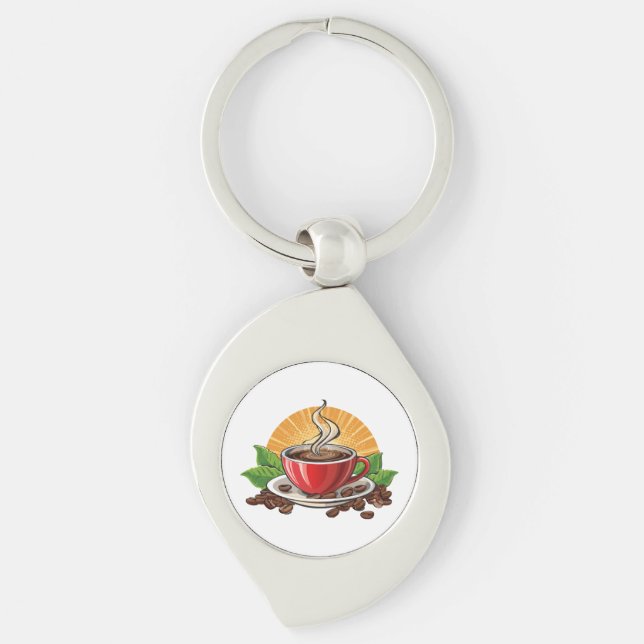 Rote Kaffeetasse Schlüsselanhänger (Vorderseite)