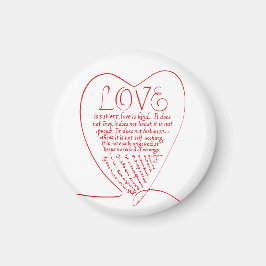 Rote Kalligraphie 1 Krinthen 13 4 7 Bibelverse Magnet