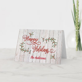 Rote Kalligraphie Happy Holidays holly Holiday Car Feiertagskarte