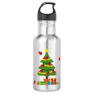 Rote Kardinal - Christmas Merrier verbringt zusamm Edelstahlflasche