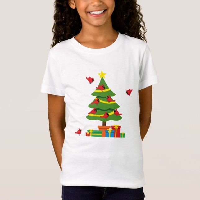 Rote Kardinal - Christmas Merrier verbringt zusamm T-Shirt (Vorderseite)