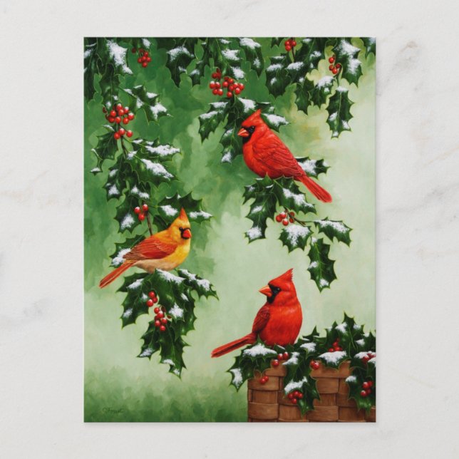 Rote Kardinal und Heilige Weihnachten (Vorderseite)