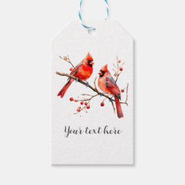 Rote Kardinal Vögel auf der Holly-Tree-Zweigstelle Geschenkanhänger