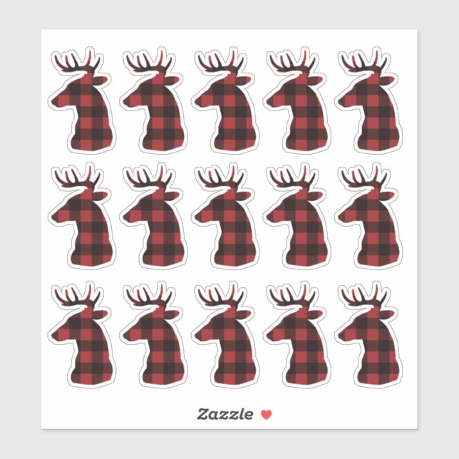 Rote Karierte Aufkleber für 15-Pack-Decal-Aufklebe (Blatt)
