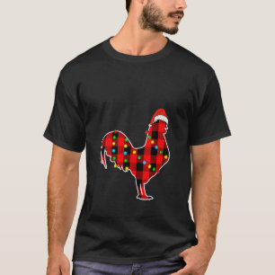 Rote karierte Buffalo-Weihnachtslicht-Pyjama-C für T-Shirt