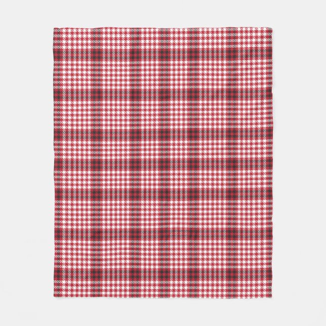 Rote Karierte karierte Karton-Textur Fleecedecke (Vorderseite)