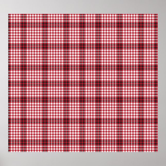 Rote Karierte karierte Karton-Textur Poster (Vorne)