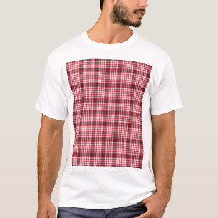 Rote Karierte karierte Karton-Textur T-Shirt