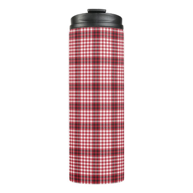 Rote Karierte karierte Karton-Textur Thermosbecher (Vorderseite)