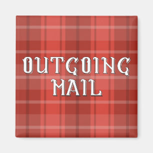 Rote Karierte Postsendungen Magnet