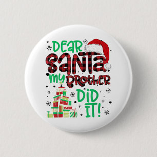 Rote Karierte Weihnachtsmannmütze Matching Liebe W Button