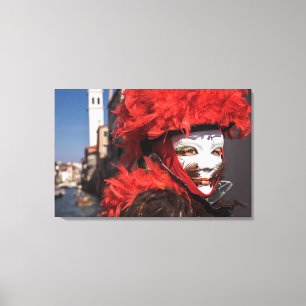 Rote Karnevalmaske in Venedig, Italien Leinwanddruck