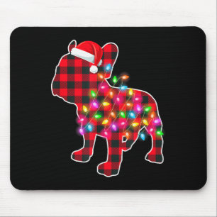 Rote Karo French Bulldog Weihnachts-Pyjamas Xmas L Mousepad