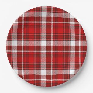 Rote Karo-Papierplatten Pappteller