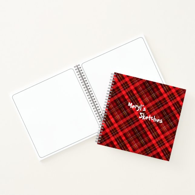 Rote Karos Weihnachtsmuster Notizbuch (Innenseite)