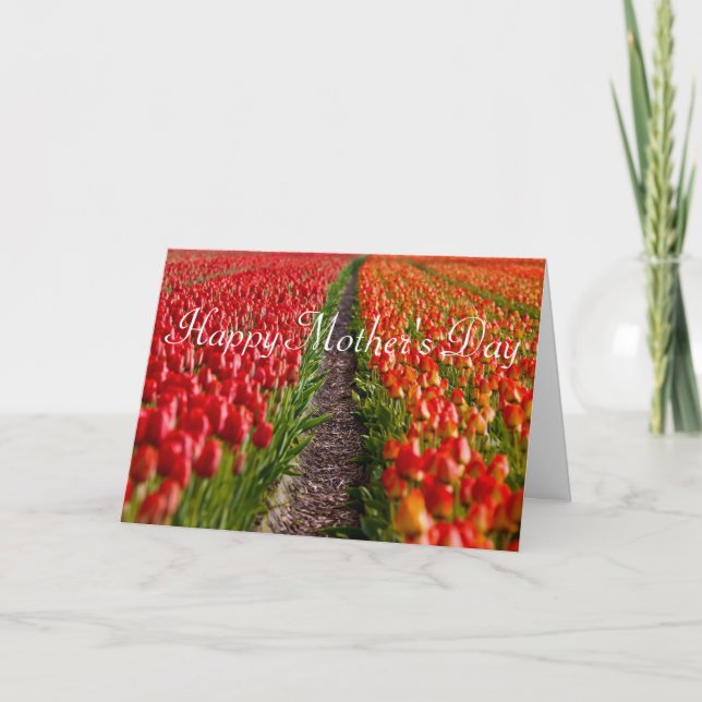 Rote Karte der Tulpe-Feld-Mutter Tages (Vorderseite)