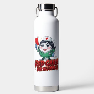 Rote Karte für Fußballverletzungen Arzt Cartoon Trinkflasche