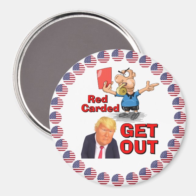 rote Karte Magnet (Vorderseite/Rückseite)