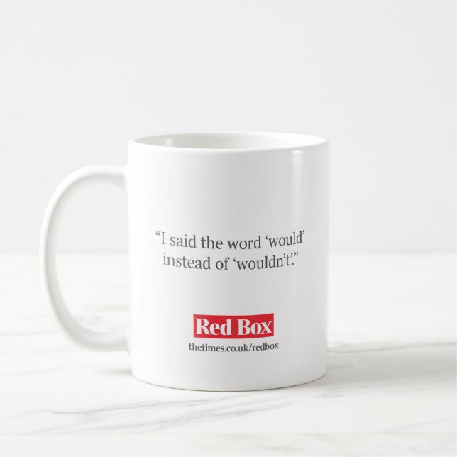 Rote Kasten-Tasse - ich sagte das Wort 'would Kaffeetasse (Links)