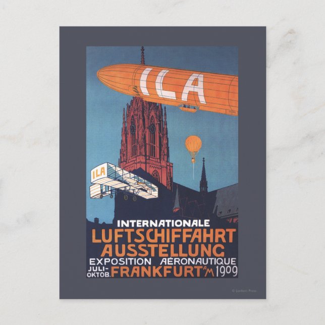 Rote Kathedrale - 1. Luftfahrtausstellung Postkarte (Vorderseite)