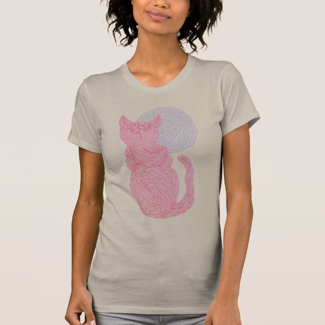 Rote Katze und das MondT-Shirt T-Shirt (Vorderseite)