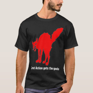Rote Katzen-direkte Aktion T-Shirt