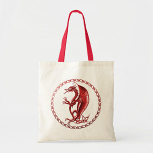 Rote keltische Drache-Taschen-Tasche Tragetasche