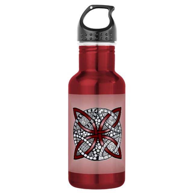 Rote keltische Kunst Trinkflasche (Vorderseite)