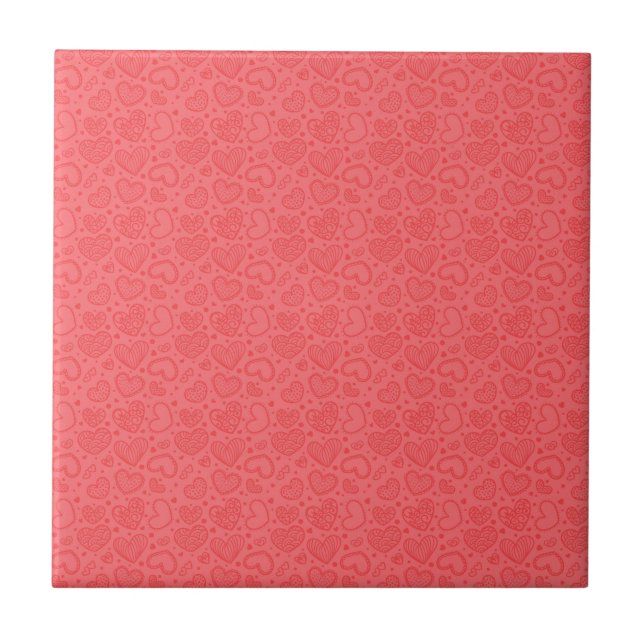 Rote Keramik mit Herz Fliese (Vorderseite)