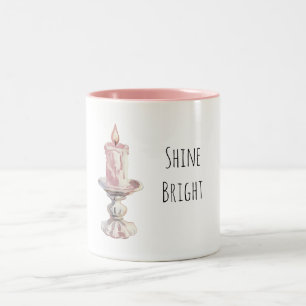 Rote Kerzenflamme Zweifarbige Tasse