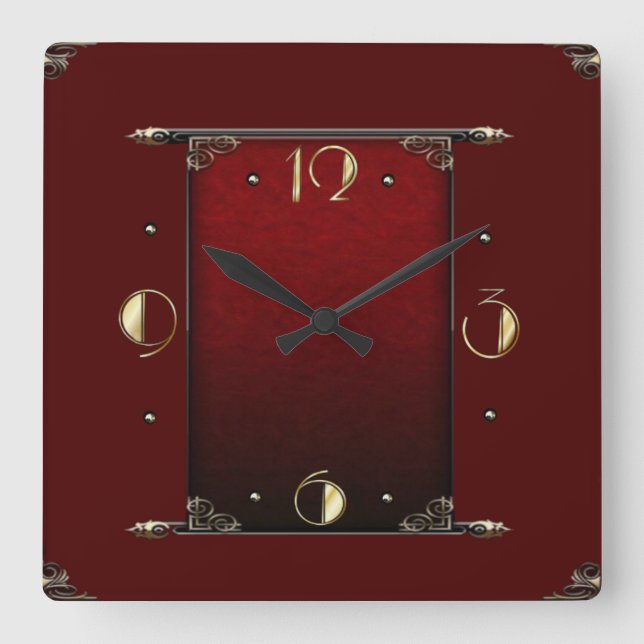 Rote Kirche Santa Maria degli Angioli Quadratische Wanduhr (Vorderseite)