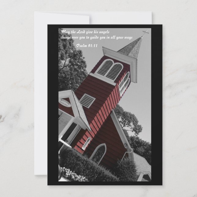 Rote Kirche Taufe Einladung (Vorderseite)