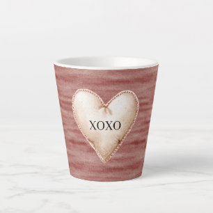 Rote Kirschblüten-Rouge-Creme-Herz XOXO Milchtasse