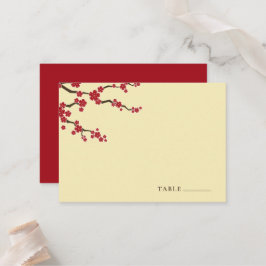 Rote Kirsche Blüten Sakura Blume Asiatische Hochze Platzkarte