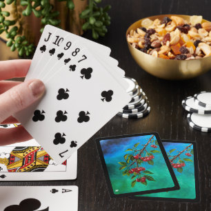 Rote Kirschen bei der Morgendämmerung im Sommer Ge Spielkarten