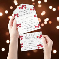 Rote Kirschen Früchte Elegante Rustikale Hochzeit