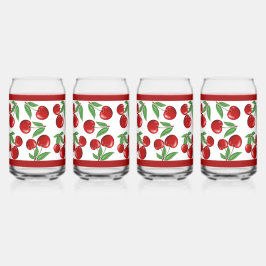 Rote Kirschen Früchte überall im Muster Dosenglas