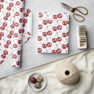 Rote Kirschen Obst Geburtstag Geschenkpapier