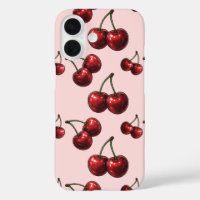 Rote Kirschen Rosa Retro