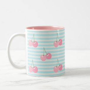 Rote Kirschen Sommer Zweifarbige Tasse